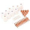 40Pcs Plasma Cutter Consumables Cutting Extended Electrode Electric Nozzle Ceramic