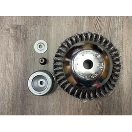 INGQI 8 inch Steel Wire Wheel Brush Cutter Weed Eater Trimmer Head with Adapter Kit,