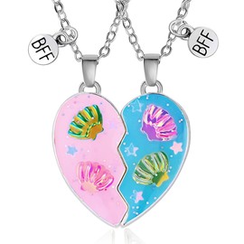 Matching BFF Necklace for 2 Shell Sequins Best Friend Necklaces for Bestie Birthday Gift Best Friend I Love You Gift Bestie Friendship Christmas Xmas Gifts