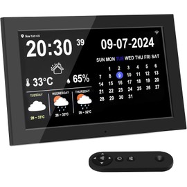 Jazeyeah Digital Calendar, 10.1 Inch WiFi Smart Electronic Digital Desk Office Calendar with Clock Reminder Settings, Alarm Clock for seniors