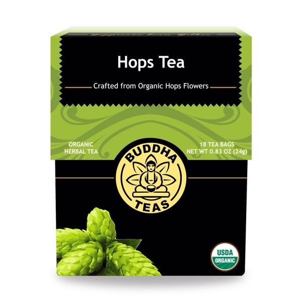 Organic Hops Tea – Kosher, sin cafeína, sin OMG – 18 bolsas de té sin lejía