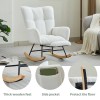Modern Nursery Rocking Chair, Upholstered Glider Chair with High Backrest,