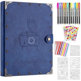 ZEEYUAN Leather Photo Album for DIY Studs Black Pages Photo Book for Gluing with Accessories as a Gift for Valentine's Day, Mother's Day, Christmas, Birthday for Everyone