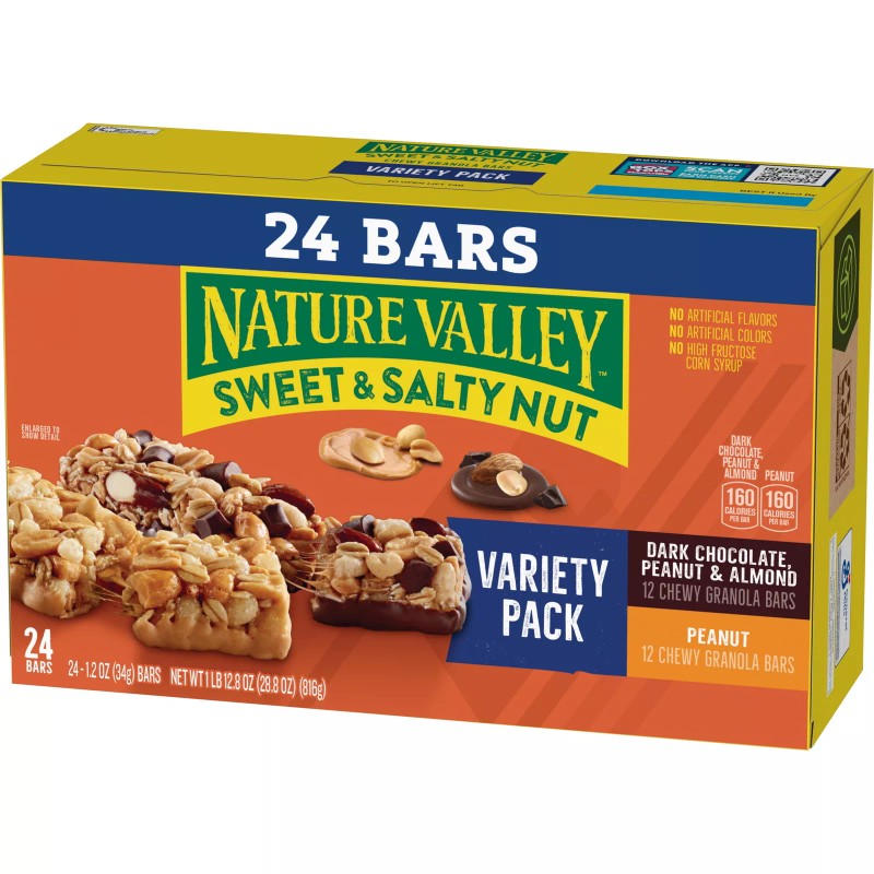 Nature Valley Granola Bars, Sweet and Salty Nut, Variety Pack,