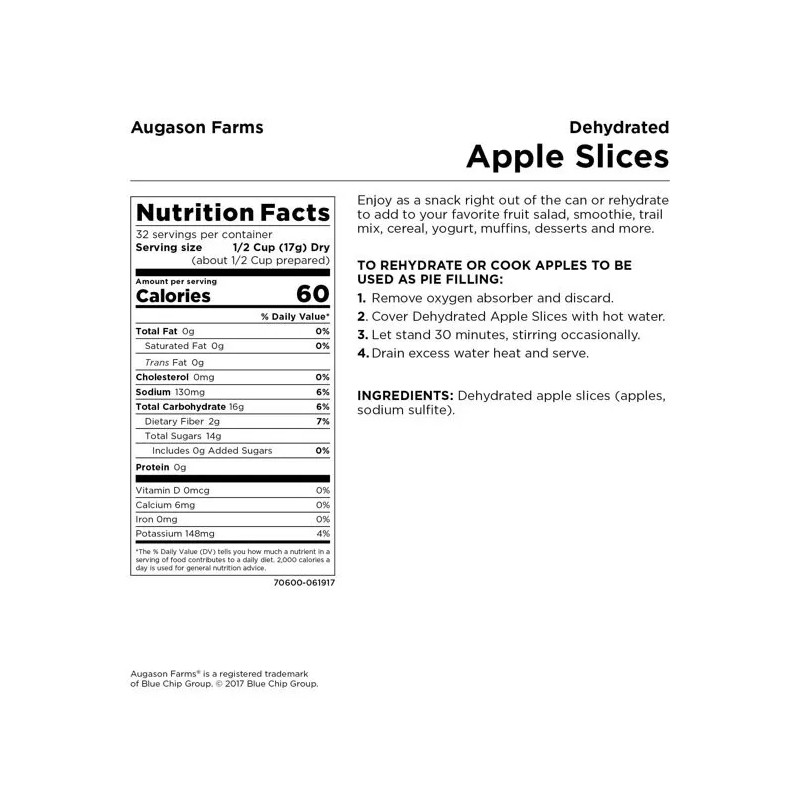 ‎Augason Farms Augason Farms Dehydrated Apple Slices Long Term Emergency