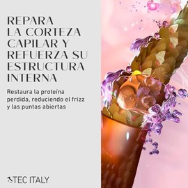 TEC ITALY - Riparatore Tratamiento Reparador 125 ml, para Cabello Teñido y Dañado, Reparación Intensiva, Fortalece la Fibra Capilar, Reduce Frizz y Aporta Brillo