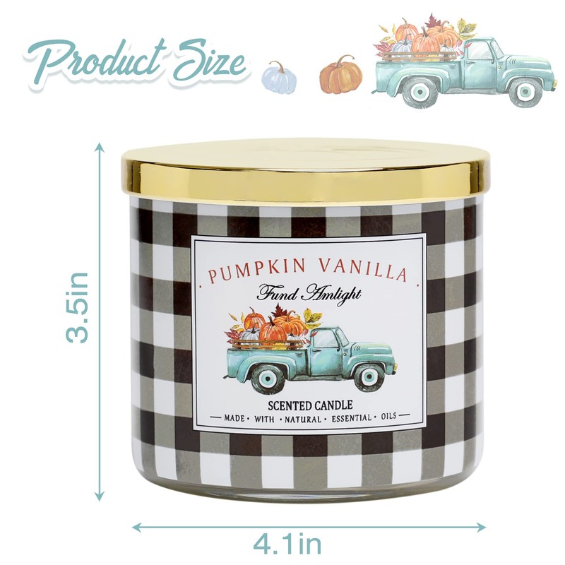 Pumpkin Candle Fall Candle Pumpkin Vanilla Secented Candle Autumn 3