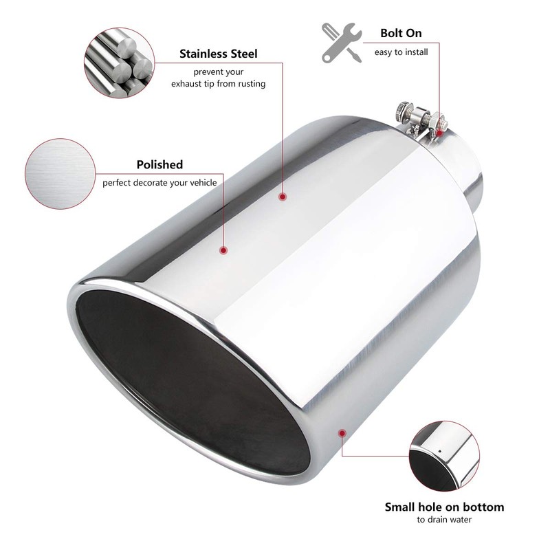 LCGP 4 inch Inlet Diesel Truck Tailtip, 8 inch Outlet