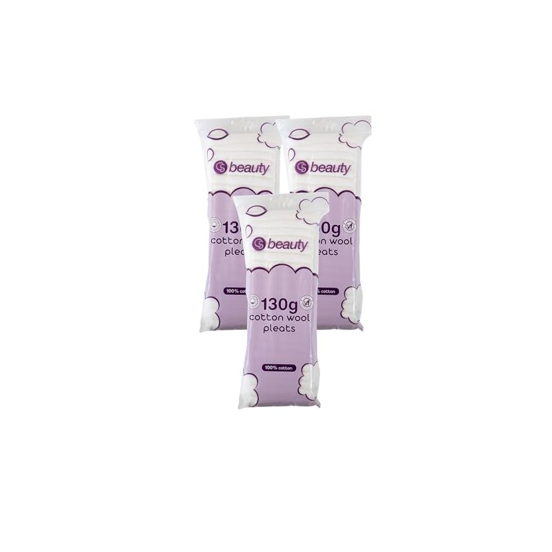 CS Beauty 3 Packs of Cotton Wool Pleated Fabric, Total