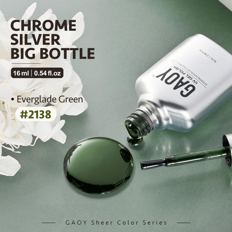 GAOY Jelly Gel Nail Polish, 16ml Sheer Green Translucent Soak