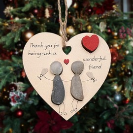 Best Friend Christmas Ornaments for Women Thank You Friendship Gifts Bestie Appreciaton Gift Ideas Birthday Gifts for Friends Female Friendship Heart Keepsake Gifts Bestfriend Hanging Ornament Plaque