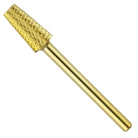 ianblues Tapered Barrel Carbide Nail Drill for Electric Manicure Drill Machine, Pro-Remove Nail Gels, Acrylic Gels, Dip Powder, or Normal Nail Care (M- Middle, Gold)