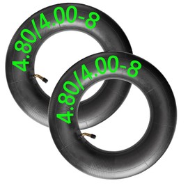 2-Pack 4.80/4.00-8 Inner Tube Heavy Duty Replacement 4.80 x 4.00-8 Inner Tube 4.80-8 4.00-8 480/400-8, Bent Valve, for Wheelbarrows, Tractors, Hand Trucks, Garden Carts, Lawn Mowers and More