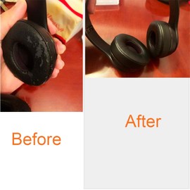 Ear Cushions Replacement for Beats Solo 3/2 Wireless On-Ear Headphones, Ear Pads with Silky Soft Protein Leather and Memory Foam – Black