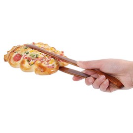 Bread Tongs, Wood Food Tongs, Bamboo Tea Clip, Wood Tongs, Dessert Bread Tongs, for Kitchen Camping Grill Buffet Restaurant Pastry Salad Dessert (Brown)