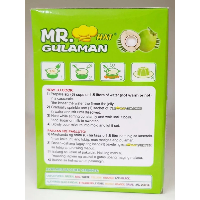Mr. Hat Gulaman Flavored Jelly Powder 1 Box of Buko