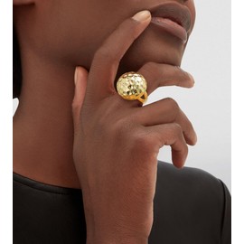 Aprilery Gold Rings for Women, Fashion Gold Statement Ring Gold Band Non Tarnish Trendy Hypoallergenic Ring Jewelry (Carve, 8)