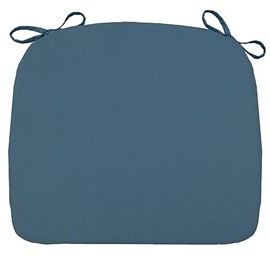 Barnett Home Decor Memory Foam Seat Cushion for Kitchen Chairs - Cotton Duck Bluebell 15 x 17 x 2 Thin Chair Pad, High Density Foam Cushion with 100% Cotton Cover Made in USA (Flat Pad/No Trim)