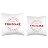 North Pole Sweets Dept Fruitcake Christmas Food Logo Throw Pillow