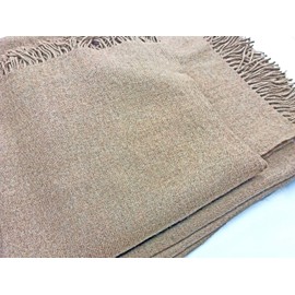 Luxury 100% Peruvian Baby Alpaca Throw, Extra Single (52" x 71" - 130 x 180 cm, 600 gr), Natural Beige, Silkiness, Organic, Silky, Sustainable, Super Soft