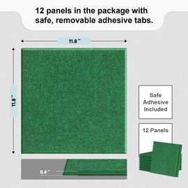 UMIACOUSTICS 12 PCS Acoustic Panels,11.8" x 11.8" x 0.35" Sound Proof Wall Panels, Sound Absorbing Panels and Cork Board for Office, Studio, Home Theater, Deep Green