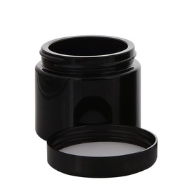 Kosmetex Violet Glass Jar 100 ml with Lid, Empty Miron Glass Cream Tin, Cosmetic Tin, 3x Lids, Black
