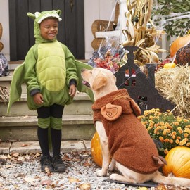 FLAdorepet Halloween Dog Monkey Costume for Small Large Breed Dogs,Winter Warm Pet Coat Funny Cat Clothes Hoodie for Labrador Bulldog Chihuahua Yorkie (4XL)