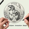 Leafence Sober Coin for Reborn Raptor Sobriety Chip Dinosaur Recovery