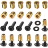 30-Set 1/4-20 Threaded Insert and Bolt for Wood, Furniture Screw