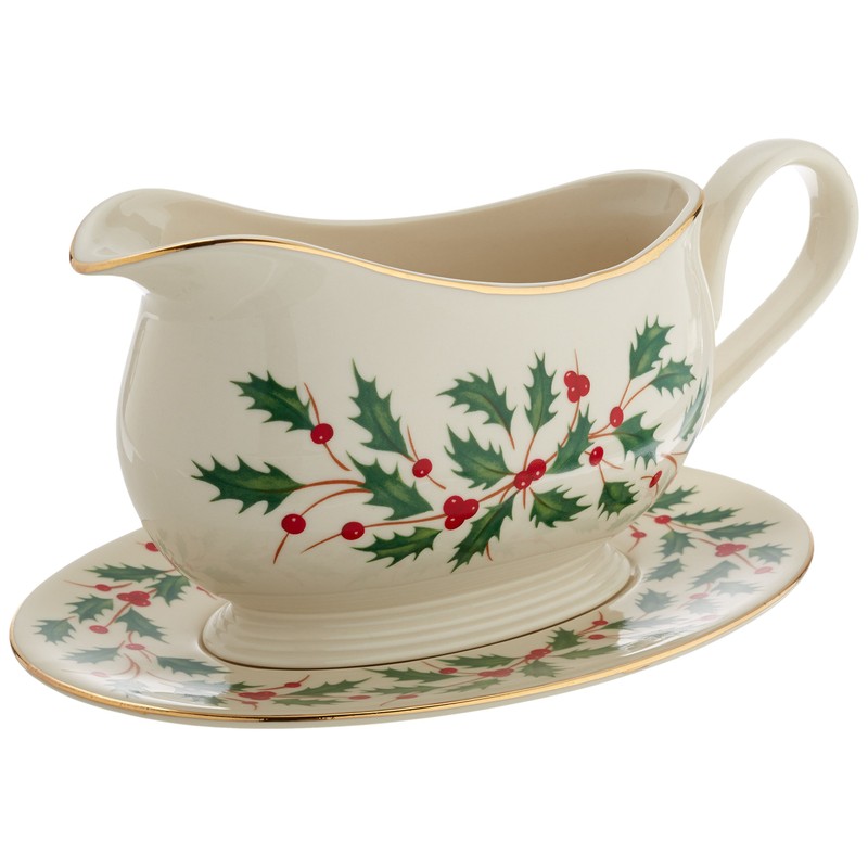 Lenox Holiday Gravy Boat and Stand