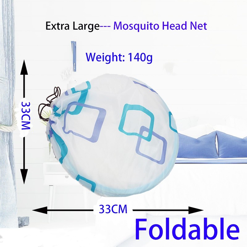 CMINGJ Portable Mosquito Head Net Foldable Pop-Up Travel Essentials Mosquito