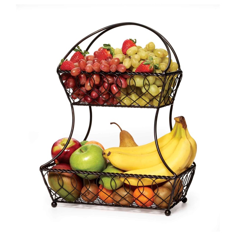 Gourmet Basics by Mikasa Loop and Lattice 2-Tier Flatback Metal