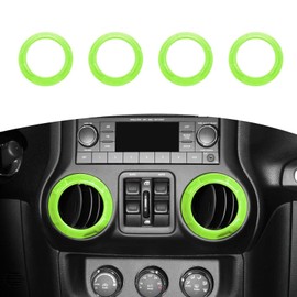 RT-TCZ for Jeep JK Air AC Vents Cover Trim Rings Green for Jeep Wrangler JK JKU 2011-2017 Green Interior Accessories 4pcs