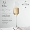 Viski Liminal Crystal Flutes, Ultrathin Clear Drinking Glasses, Thin &