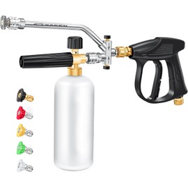 MENDED Foam Cannon for Pressure Washer: Car Wash Kit with Dual Connector - Power Washer Accessories Gun for Cleaning - 5 Power Washer Sprayer Nozzles