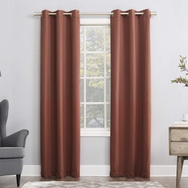 Sun Zero Easton Energy Saving Blackout Grommet Curtain Panel, 40" x 54", Terracotta Orange