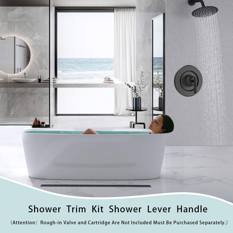 Matte Black Shower Handle Replacement for Moen T2901BL Gibson Posi-Temp