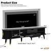 SOFTSEA Modern Fluted TV Stand with Charging Station for 80"+