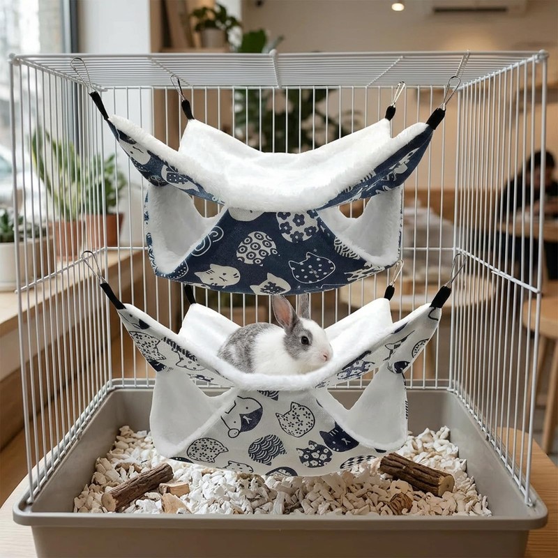 2 Pcs Rat Hammock, Ferret Hammock, Soft Warm Hanging Bed