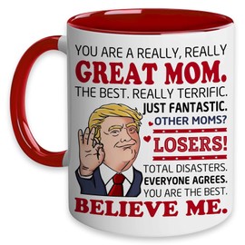 OXIASHANW Mug for Mother's Day, Warm Greeting to Great Mom Decorative Mug Decoration, Best Mom Ever Cup,Gifts from Son Daughter to Mom for Holiday Presents Mother's Day