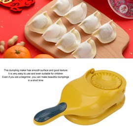 2-in-1 Portable Manual Dumpling Maker - Kitchen Dumpling Making Tool, Pasta Press, and Kitchen Accessory (Yellow)