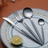 Kyraton Cutlery Set 24 Pieces with Moon Surface Black Handle