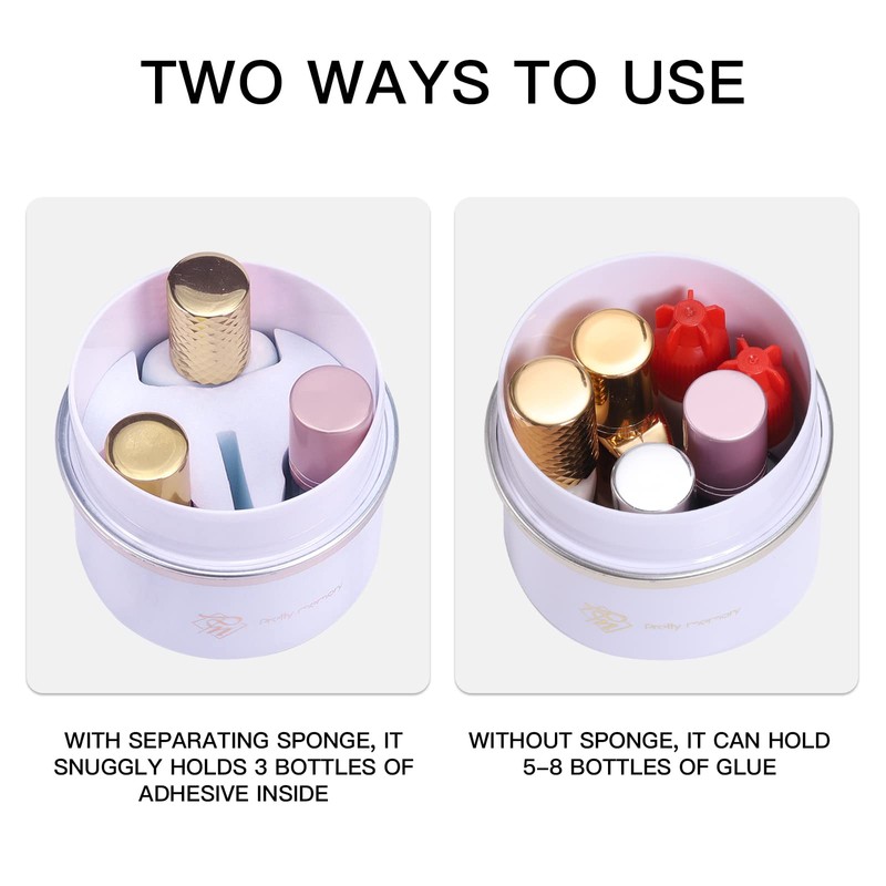 Pretty Memory Lash Glue Holder, Eyelash Extensions Storage Container for