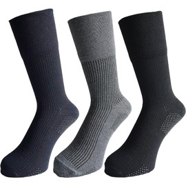 Mode Select Men's Socks, Non-slip, Business, Top Thread, 100% Cotton, Non-slip, Cotton Blend, No Cuff, Nursing Socks, 9.8 - 10.6 inches (25 - 27 cm) (Color Available), Black, Grey, Navy Blue