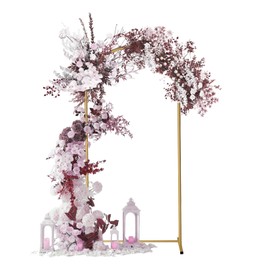 Yupend Gold Metal Wedding Arch Backdrop Stand - 7.2 FT, Rustic Style