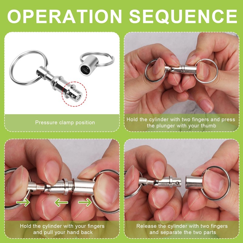 11pcs Quick Release Keychain, Detachable Dual Pull Apart Key Chain