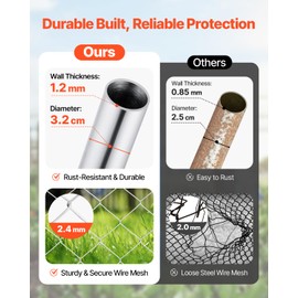 VEVOR Chain Link Fence Gate, 72 x 48 in, Adjustable Chain Link Fence Panel, Fit 2.2-6 ft (W) x 6 ft (H) Garden Fence Gate Opening, Rust-Resistant Galvanized Fencing Gate for Farm, Posts Not Included