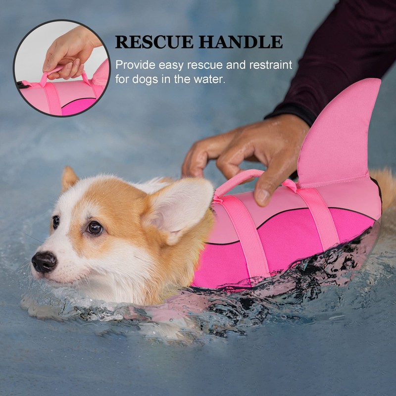 Dogcheer Dog Life Jacket, Cute Shark Dog Life Vest for