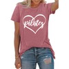 PECHAR Pilates Shirts for Women - Yoga Workout Graphic Heart