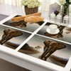 Elephant Placemats Set of 4, Walking Elephant African Animals Placemats